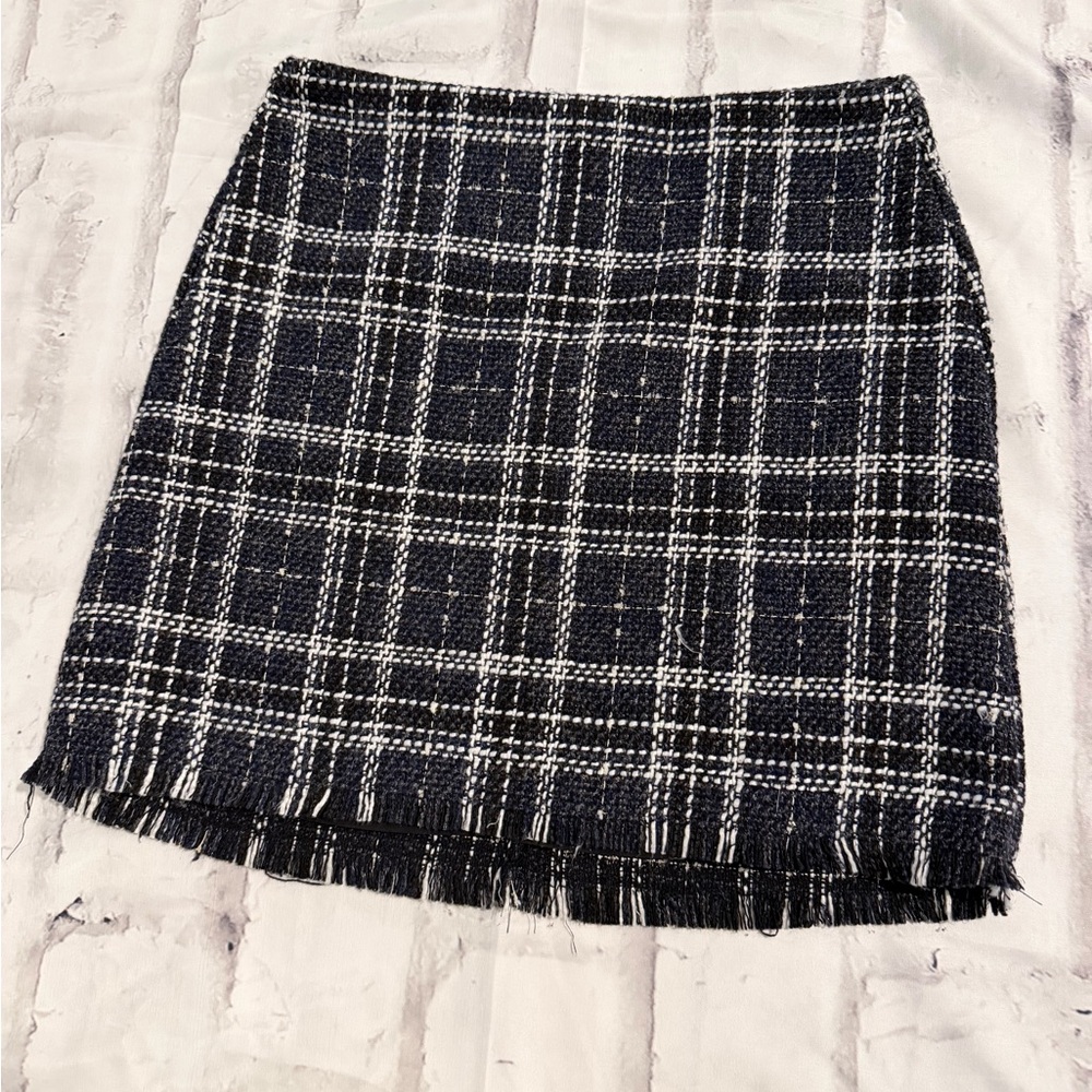 Sanctuary Plaid Black, Blue and White Women's Skirt